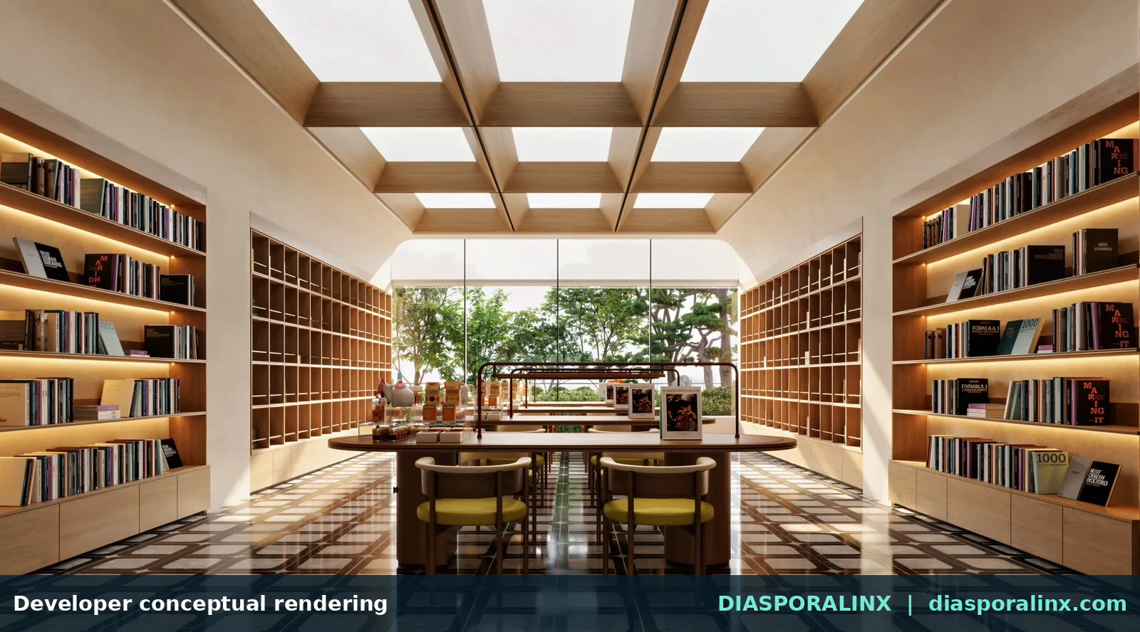 Library / reading room — developer conceptual rendering