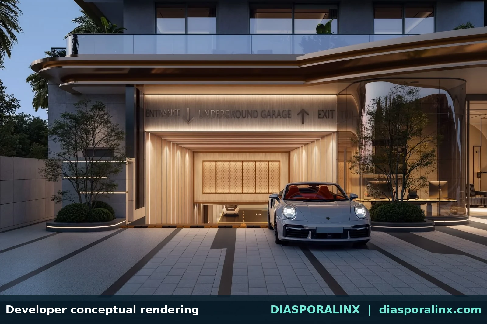 Main entrance — developer conceptual rendering