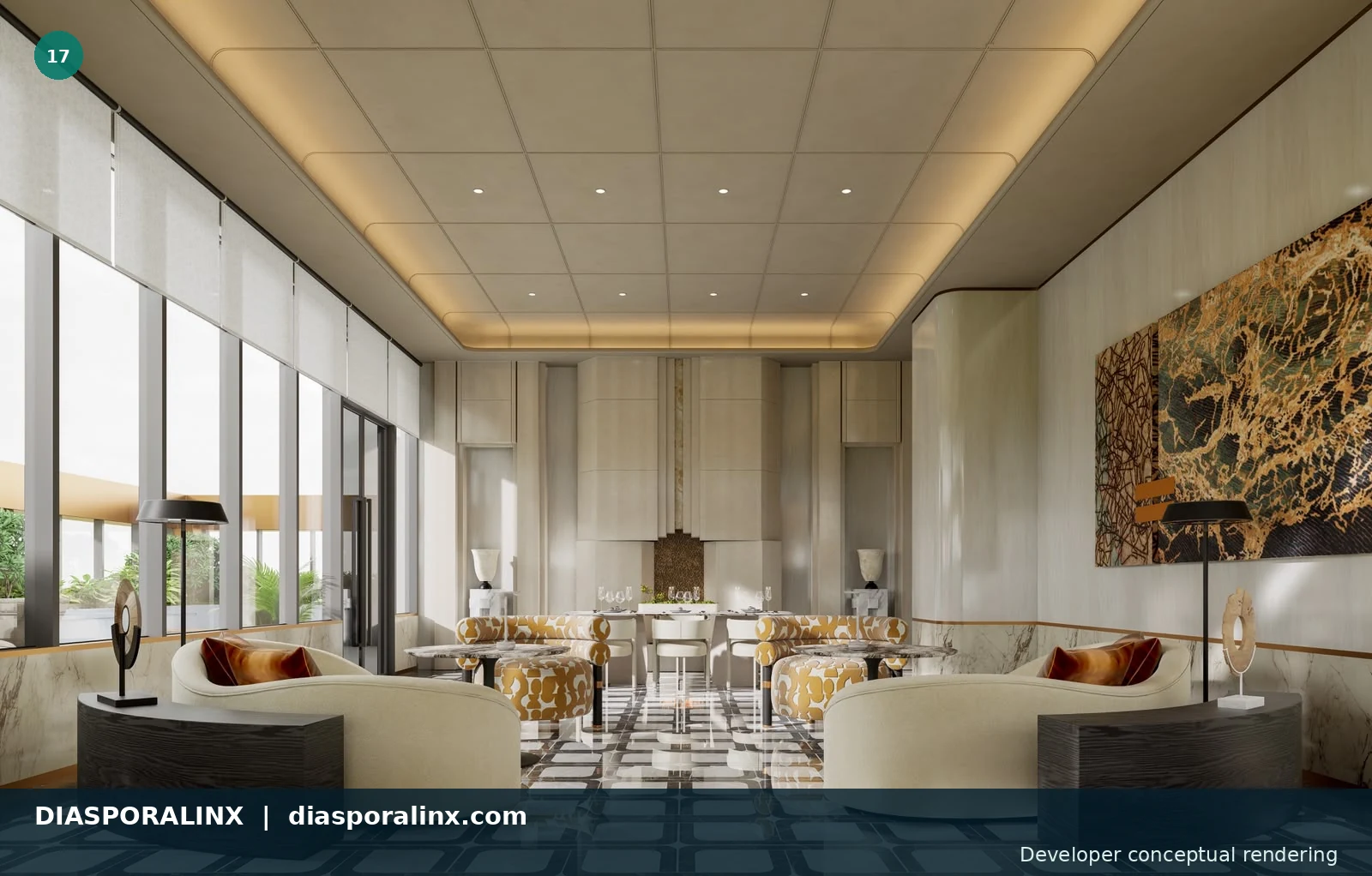 Interior lounge — developer conceptual rendering