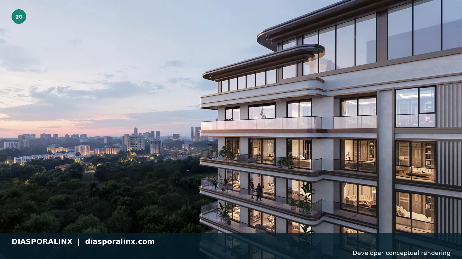 Upper-level exterior view — developer conceptual rendering