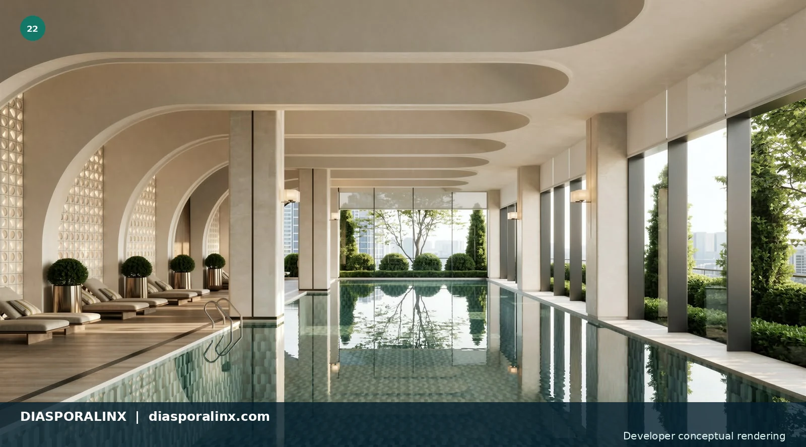 Indoor pool — alternate view — developer conceptual rendering