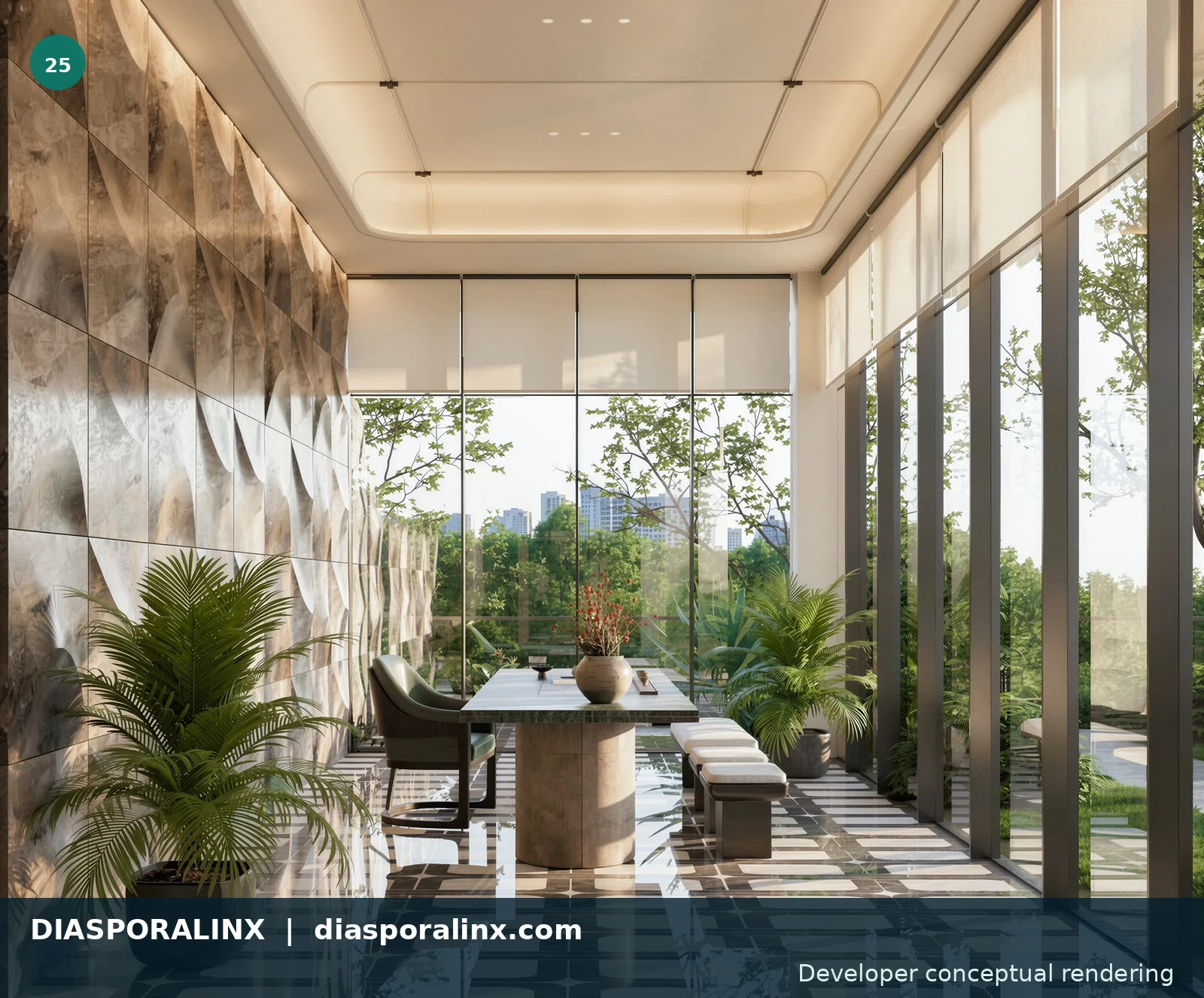 Garden corridor — developer conceptual rendering