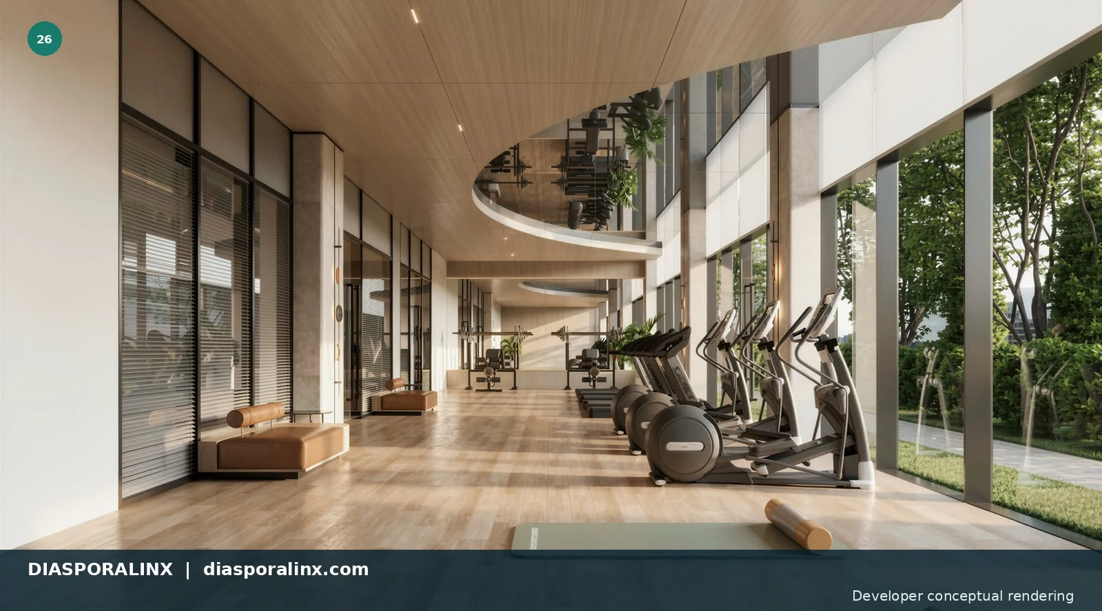 Lobby / garden passage — developer conceptual rendering