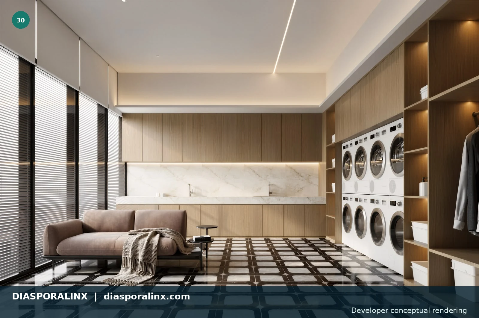 Laundry / utility amenity — developer conceptual rendering