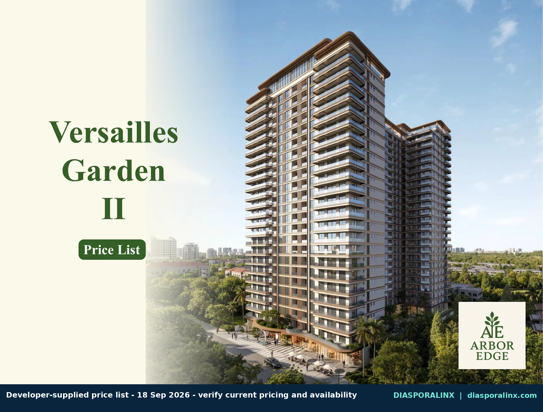 Versailles Garden II developer price list page 1